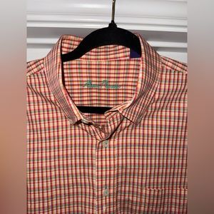 Alan Flusser mens Plaid Button Down Dress Shirt L